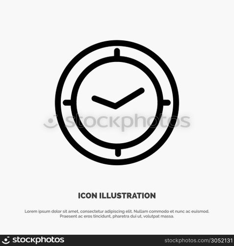 Watch, Time, Timer, Clock Line Icon Vector
