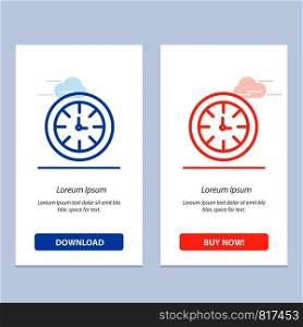 Watch, Timer, Clock, Global Blue and Red Download and Buy Now web Widget Card Template