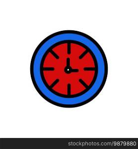 Watch, Timer, Clock, Global  Flat Color Icon. Vector icon banner Template