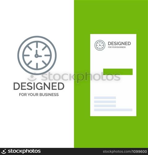 Watch, Timer, Clock, Global Grey Logo Design and Business Card Template