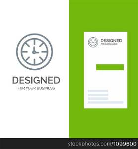 Watch, Timer, Clock, Global Grey Logo Design and Business Card Template