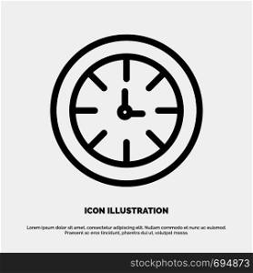 Watch, Timer, Clock, Global Line Icon Vector