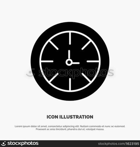Watch, Timer, Clock, Global solid Glyph Icon vector