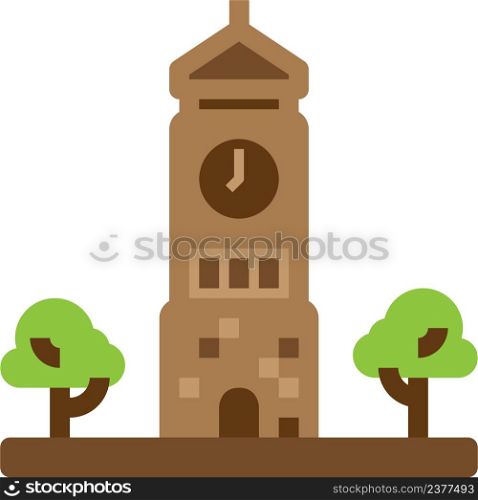 watch tower flat icon for decoration, website, web, presentation, printing, banner, logo, poster design, etc.