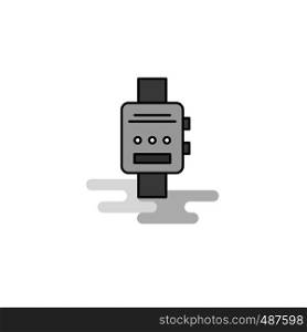 Watch Web Icon. Flat Line Filled Gray Icon Vector