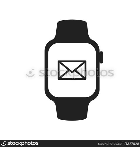 Watch with message icon. Sport activity fitness icon. Smart watch gadget sign. EPS 10