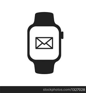 Watch with message icon. Sport activity fitness icon. Smart watch gadget sign. EPS 10
