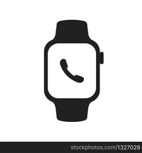 Watch with phone icon. Sport activity fitness icon. Smart watch gadget sign. EPS 10