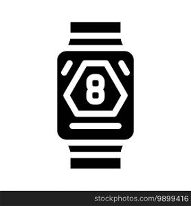 watches for blood sugar control glyph icon vector. watches for blood sugar control sign. isolated contour symbol black illustration. watches for blood sugar control glyph icon vector illustration