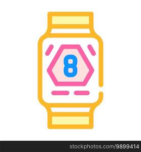 watches for blood sugar control line icon vector. watches for blood sugar control color sign. isolated symbol illustration. watches for blood sugar control color icon vector illustration