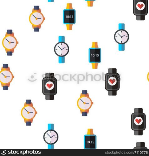 Watches, Gadgets Technology Vector Seamless Pattern Illustration. Watches, Gadgets Vector Seamless Pattern