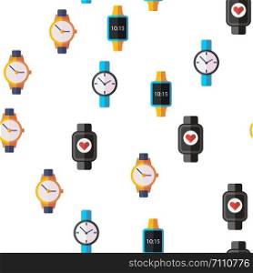 Watches, Gadgets Technology Vector Seamless Pattern Illustration. Watches, Gadgets Vector Seamless Pattern