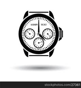 Watches icon. White background with shadow design. Vector illustration.