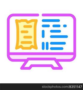 watching documentary color icon vector. watching documentary sign. isolated symbol illustration. watching documentary color icon vector illustration