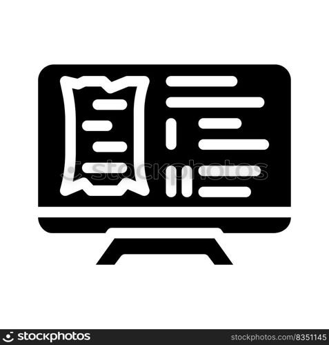 watching documentary glyph icon vector. watching documentary sign. isolated symbol illustration. watching documentary glyph icon vector illustration