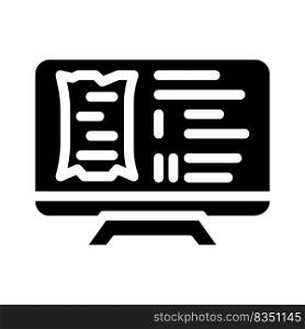 watching documentary glyph icon vector. watching documentary sign. isolated symbol illustration. watching documentary glyph icon vector illustration