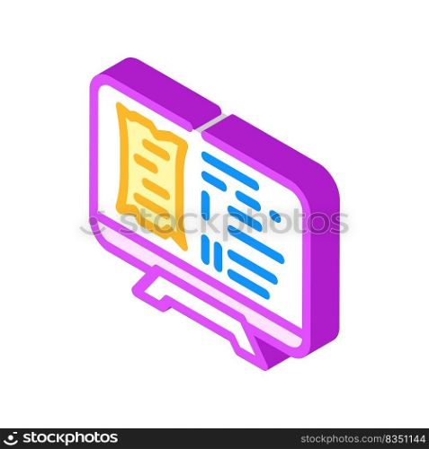 watching documentary isometric icon vector. watching documentary sign. isolated symbol illustration. watching documentary isometric icon vector illustration