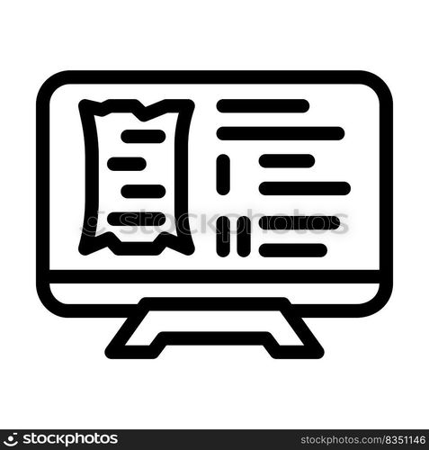 watching documentary line icon vector. watching documentary sign. isolated contour symbol black illustration. watching documentary line icon vector illustration