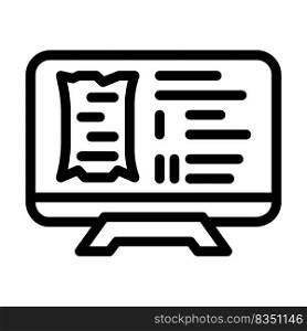 watching documentary line icon vector. watching documentary sign. isolated contour symbol black illustration. watching documentary line icon vector illustration