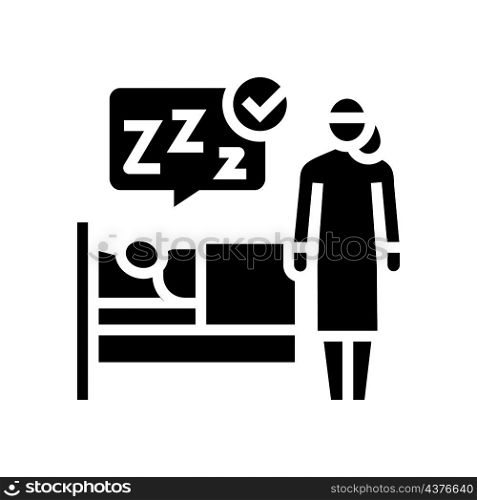 watching sleeping child glyph icon vector. watching sleeping child sign. isolated contour symbol black illustration. watching sleeping child glyph icon vector illustration