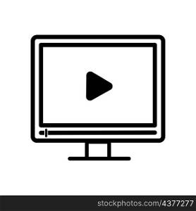Watching video screen icon. Player sign. Outline symbol. Digital background. Simple art. Vector illustration. Stock image. EPS 10.. Watching video screen icon. Player sign. Outline symbol. Digital background. Simple art. Vector illustration. Stock image.