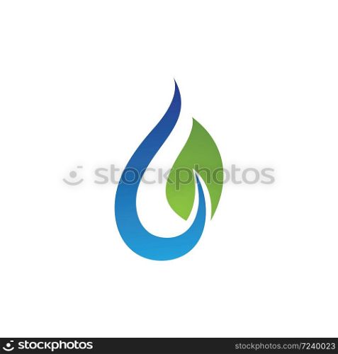 Water and leaf Logo Template vector illustration design