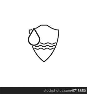 Water and shield icon. Vector illustration. EPS 10. Stock image.. Water and shield icon. Vector illustration. EPS 10.