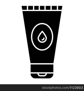 Water-based lubricant glyph icon. Male, female product for safe sex. Healthy intercourse. Natural gel, lube. Intimate hygiene. Silhouette symbol. Negative space. Vector isolated illustration