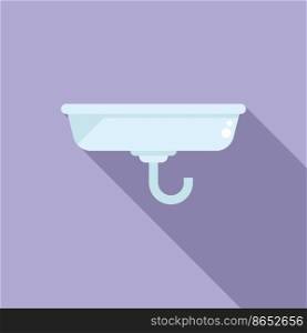 Water basin icon flat vector. Sewer construction. Drain plumber. Water basin icon flat vector. Sewer construction