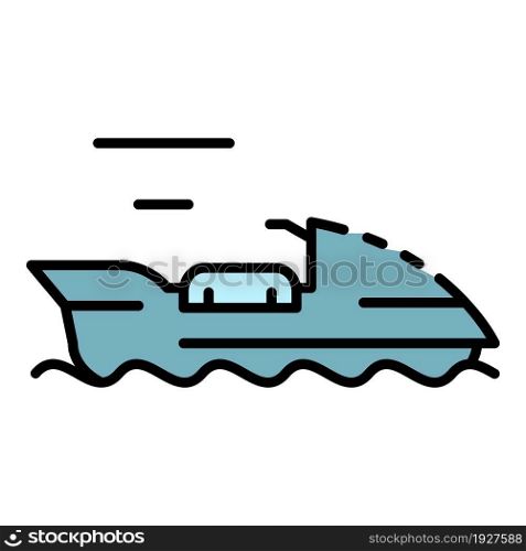 Water bike icon. Outline water bike vector icon color flat isolated. Water bike icon color outline vector