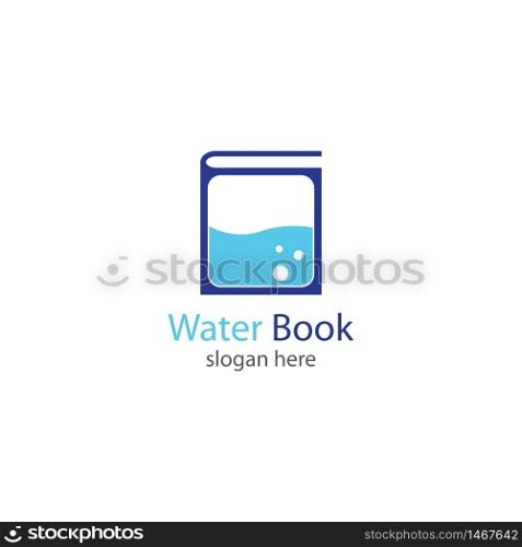 Water Book logo template vector icon design