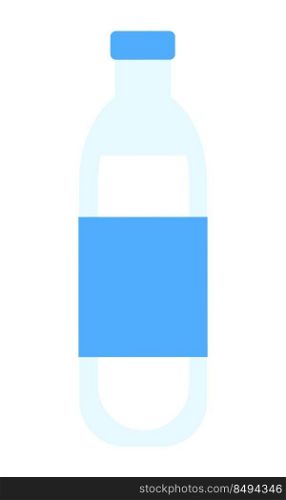Water bott≤with blank tag semi flat color vector object. Mi≠ral water. Full sized item on white. Refreshing simp≤cartoon sty≤illustration for web graφc design and animation. Water bott≤with blank tag semi flat color vector object