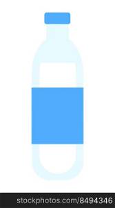 Water bott≤with blank tag semi flat color vector object. Mi≠ral water. Full sized item on white. Refreshing simp≤cartoon sty≤illustration for web graφc design and animation. Water bott≤with blank tag semi flat color vector object