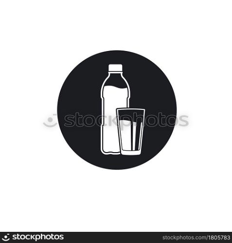 water bottle and glass icon vector illustration design template