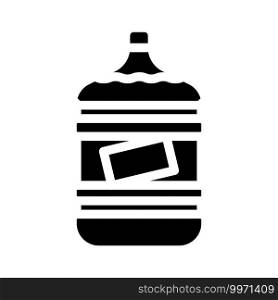 water bottle glyph icon vector. water bottle sign. isolated contour symbol black illustration. water bottle glyph icon vector illustration flat