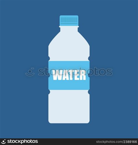 Water bottle icon isolated on blue background. Vector illustration . Water bottle icon isolated on blue background 