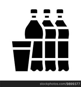 water bottles and cup glyph icon vector. water bottles and cup sign. isolated contour symbol black illustration. water bottles and cup glyph icon vector illustration