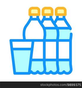 water bottles and cup line icon vector. water bottles and cup color sign. isolated symbol illustration. water bottles and cup color icon vector illustration