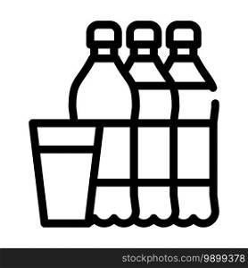 water bottles and cup line icon vector. water bottles and cup sign. isolated contour symbol black illustration. water bottles and cup line icon vector illustration