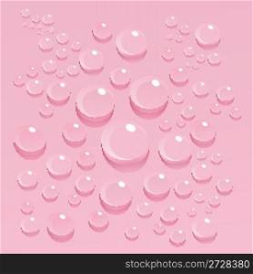 water bubbles on pink background