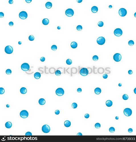 Water bubbles seamless pattern on a white background. Abstract geometrical circle vector wallpaper. Round shapes drops of water. Underwater backdrop. Water bubbles seamless pattern on a white background.