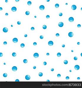 Water bubbles seamless pattern on a white background. Abstract geometrical circle vector wallpaper. Round shapes drops of water. Underwater backdrop. Water bubbles seamless pattern on a white background.