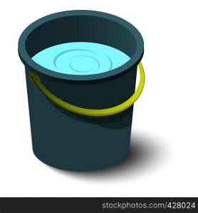 Water bucket icon. Isometric illustration of water bucket vector icon for web. Water bucket icon, isometric style