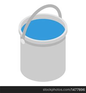 Water bucket icon. Isometric of water bucket vector icon for web design isolated on white background. Water bucket icon, isometric style