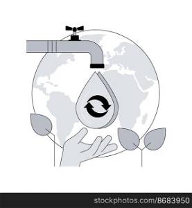 Water consumption abstract concept vector illustration. Water overconsumption, daily intake calculation, environmental information, consumption per household, industrial use abstract metaphor.. Water consumption abstract concept vector illustration.