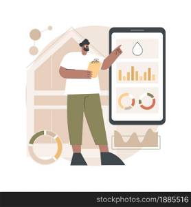Water contamination detection system abstract concept vector illustration. Drinking water contamination test, anomaly detection system, real time tracking, smart home sensor abstract metaphor.. Water contamination detection system abstract concept vector illustration.