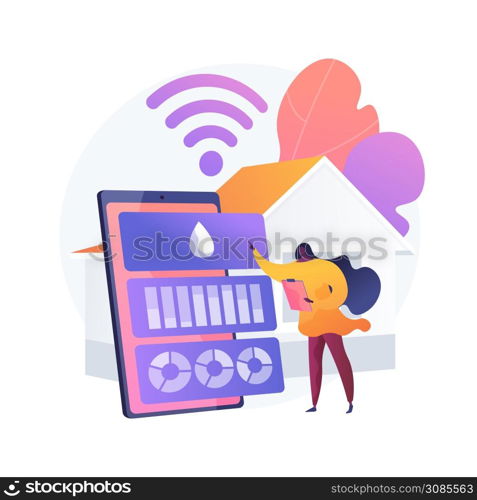 Water contamination detection system abstract concept vector illustration. Drinking water contamination test, anomaly detection system, real time tracking, smart home sensor abstract metaphor.. Water contamination detection system abstract concept vector illustration.