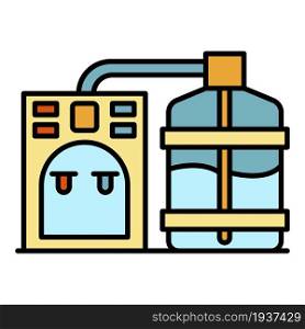 Water cooler connection icon. Outline water cooler connection vector icon color flat isolated. Water cooler connection icon color outline vector