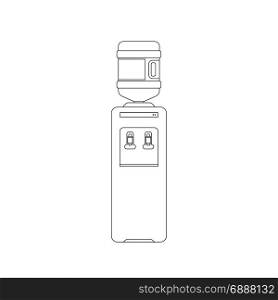 Water cooler line icon. Line cooler for water and large bottle.