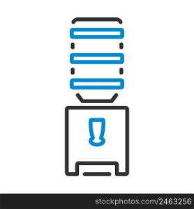 Water Cooling Machine. Editable Bold Outline With Color Fill Design. Vector Illustration.